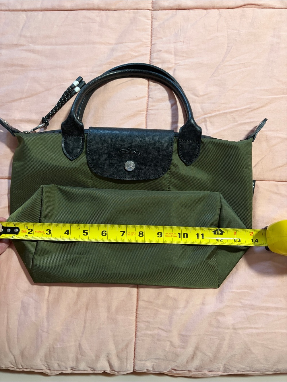 Longchamp Olive Nylon Crossbody with Black Trim - Picture 7 of 10